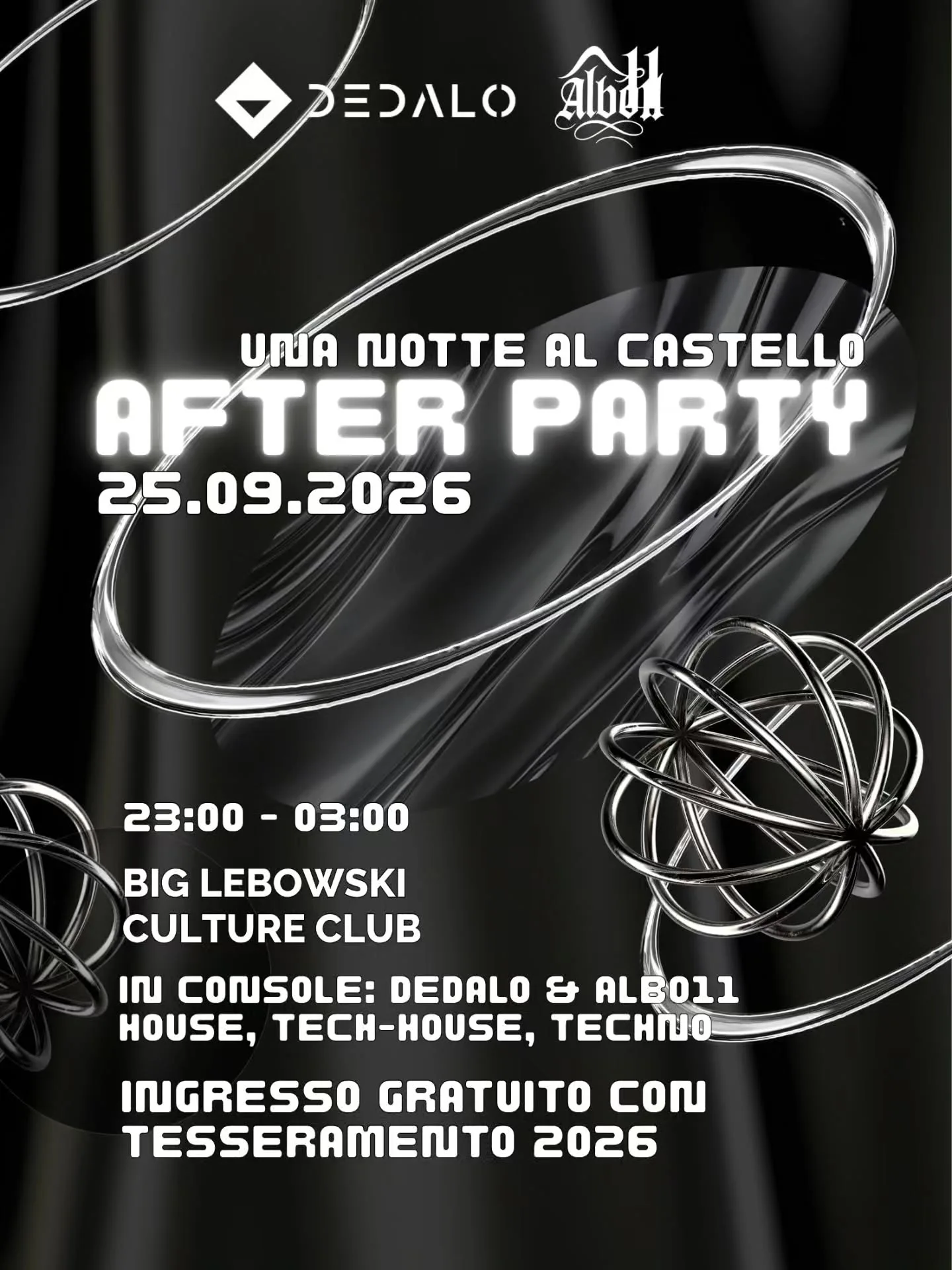 After party di Club Silencio al Big Lebowski Culture Club – 25 settembre 2026