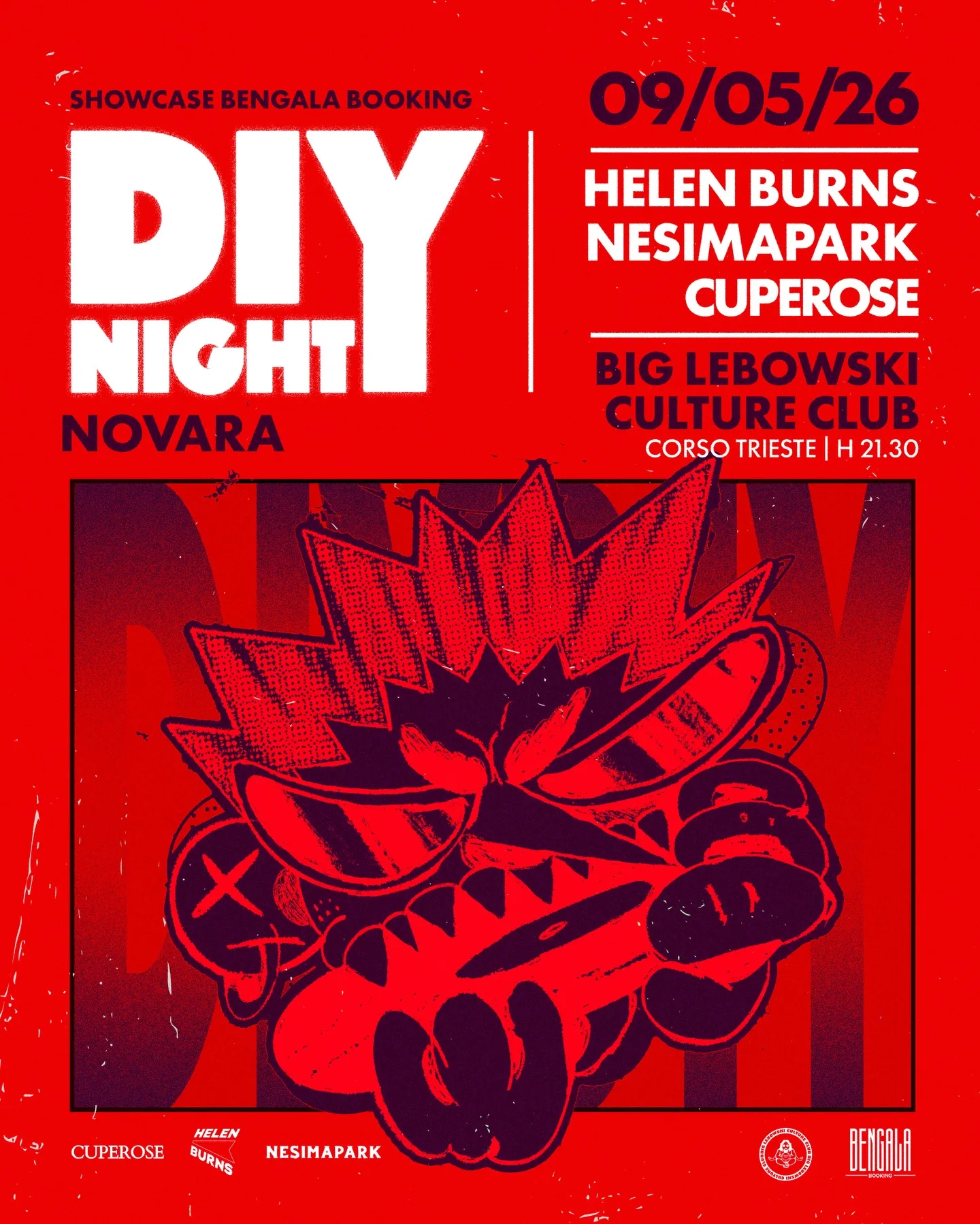 DIY Night di Bengala Booking con Helen Burns, Nesima Park e Cuperose – 9 maggio 2026 al Big Lebowski Culture Club
