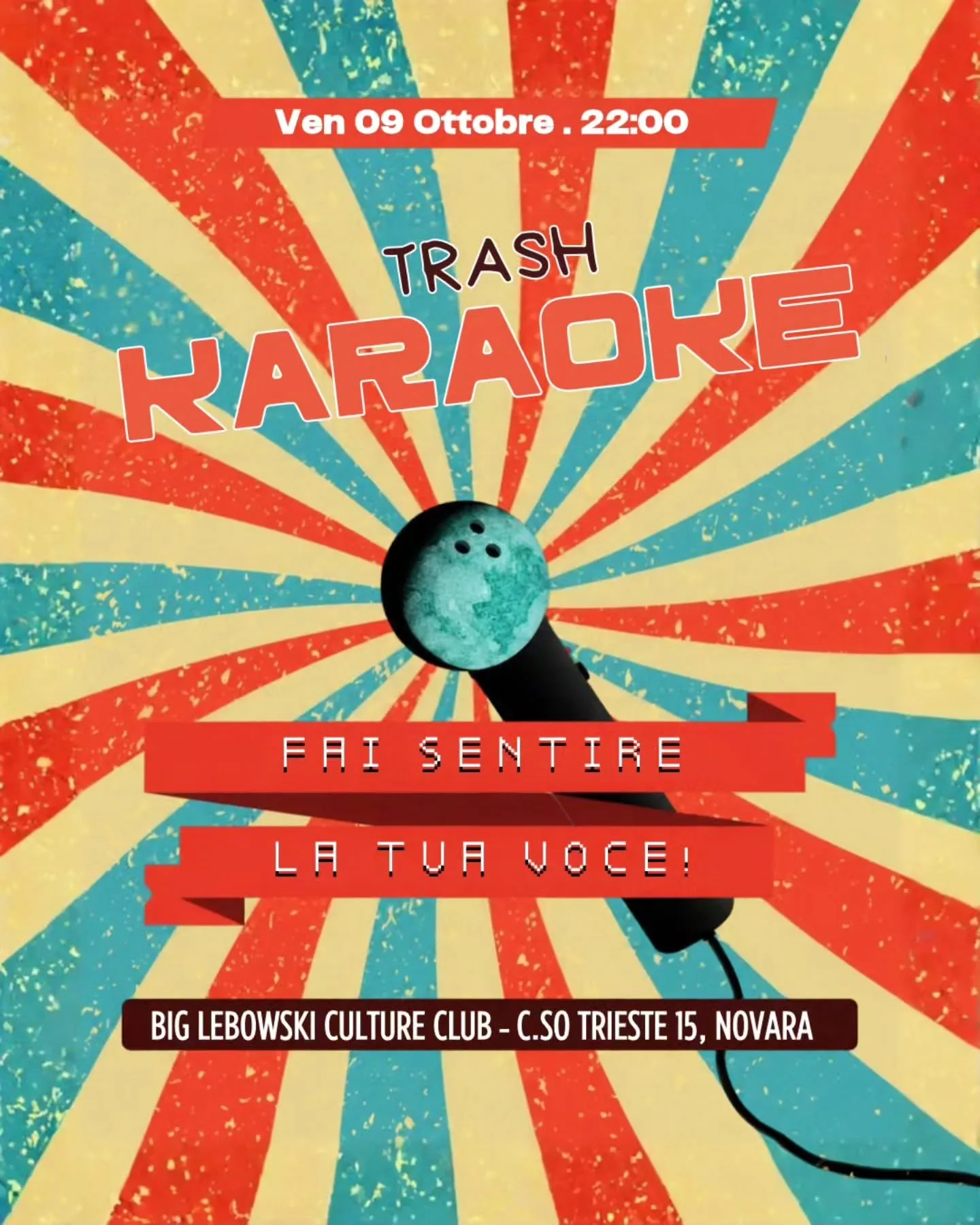 Karaoke Night al Big Lebowski Culture Club di Novara – 9 ottobre 2026
